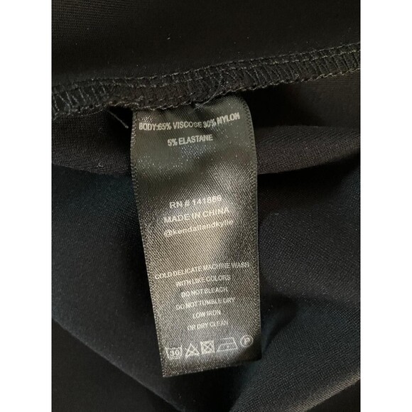 KENDALL KYLIE JENNER Women's Large Midi  Little Black Dress Goth Open Back Ponte - Picture 5 of 7